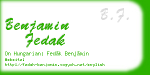 benjamin fedak business card
