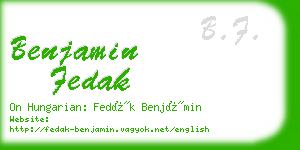 benjamin fedak business card